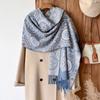 Manufacturer Cotton Scarf Shawl Circle Autumn And Winter Long Women'S Warm Fringed Jacquard Shawl Dual-Purpose Shawl