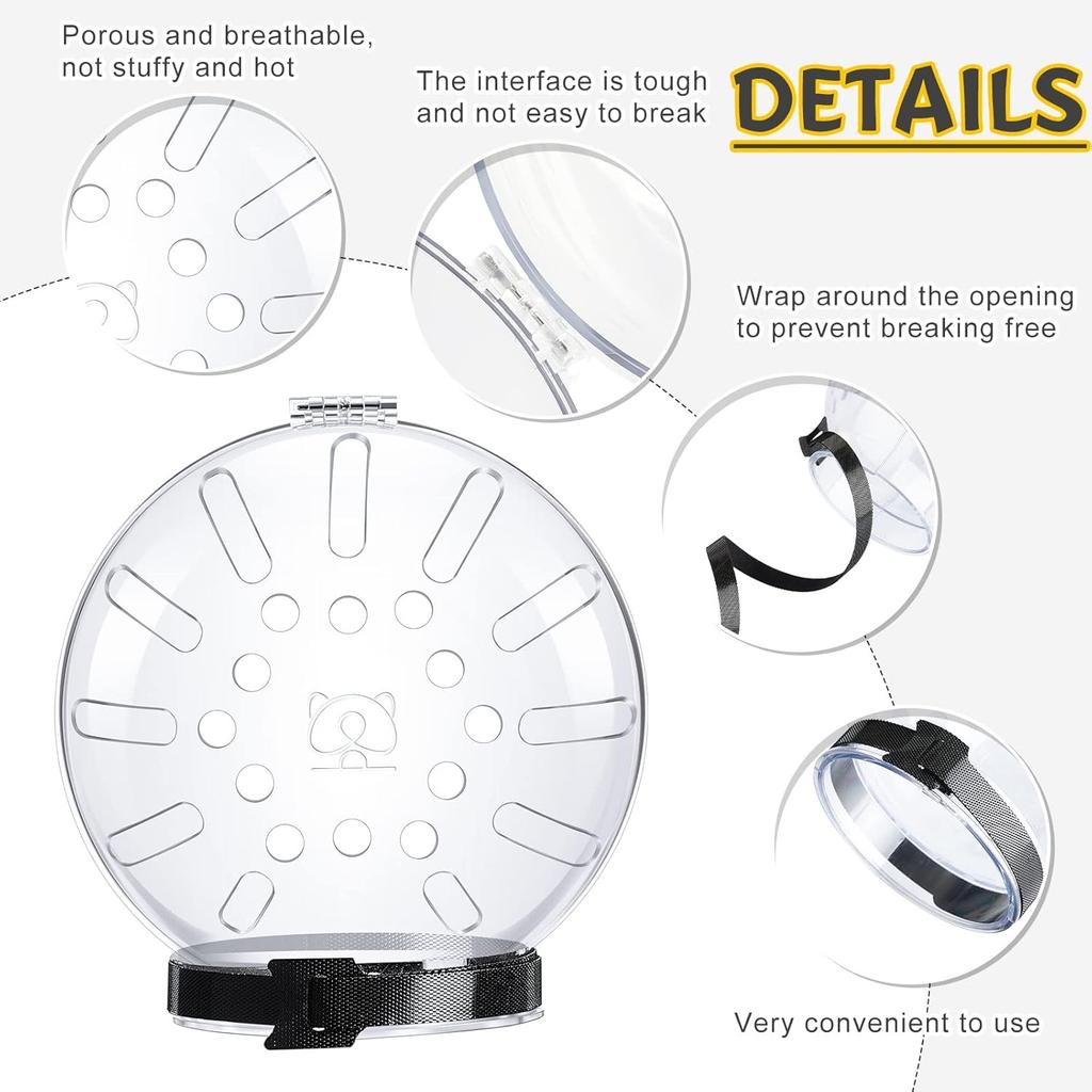 Cat Muzzle Helmet Cat Mouth Cover Helmet Pet Grooming Muzzle Kitten Adjustable Hood Transparent Breathable Dog Face Mask Grooming Mask for Dog Pet