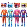 Superkitties Kids Onesie Costume With Soft Milk Silk Fabric Cartoon Style Purple Blue Pink Orange 100cm-150cm/43.3-59.05in