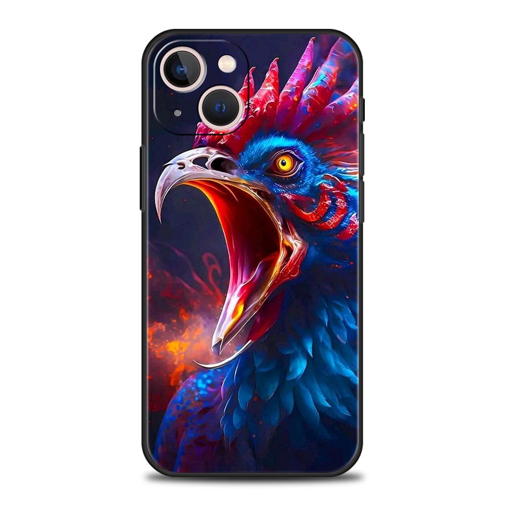 Phone Case Cover for iPhone 17 16 15 14 13 12 Pro Max 11 Pro Max 17 AIR Plus Shockproof Soft TPU Shell Cock Rooster Chicken Bags