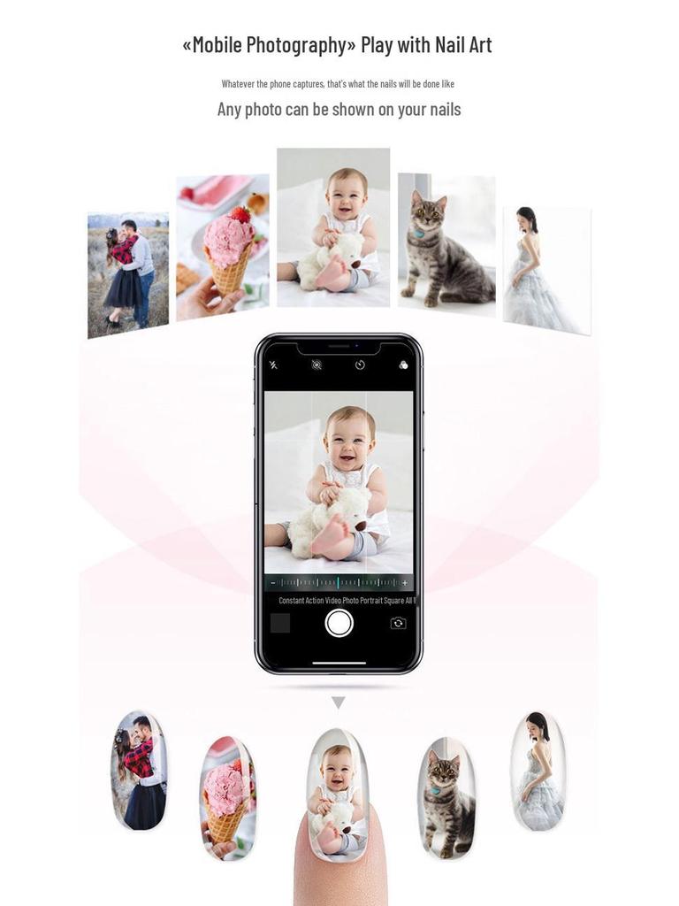 Portable 3D Nail Art Printer: Fully Automatic Color Painting and Floral Design Machine