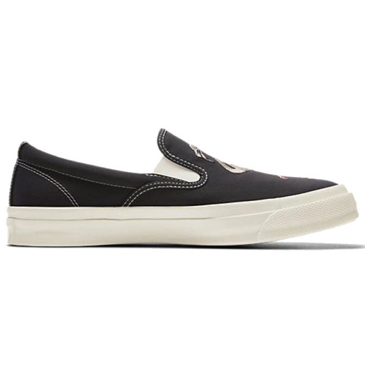 Converse Chuck Taylor All Star Slip-On Black Flamingo Embroidery 160488C Unisex Low Top Canvas Sneakers