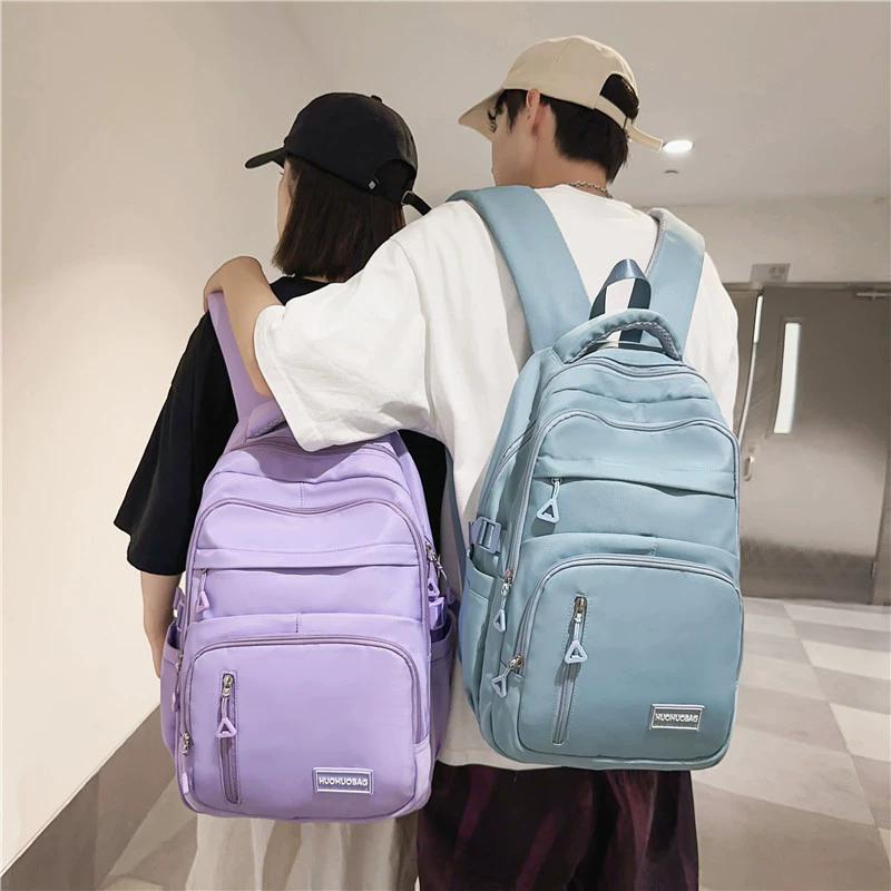 Waterproof Nylon Backpack for Teenage Girls, Large Capacity Student School Bag, Casual Laptop Daypack