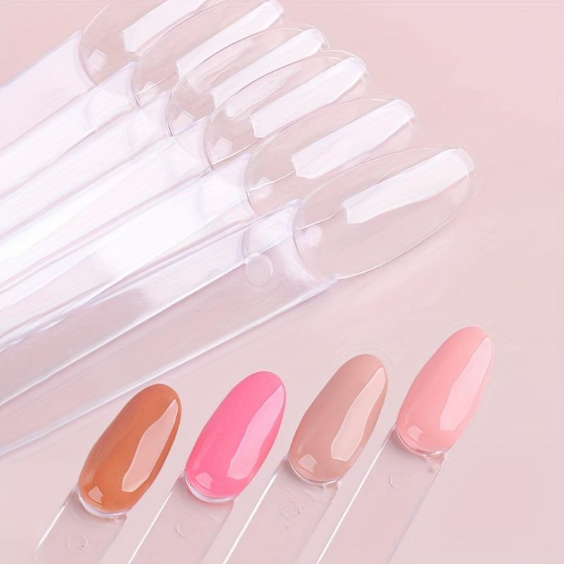 50pcs/set Manicure Display Board, False Nails, Short Oval with Iron Ring, Fan-Shaped Color Card, Nail Polish Color Card Tool
