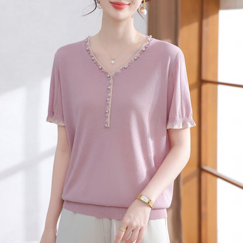 XUEXI Women s Ice Silk Short Sleeve T-Shirt L
