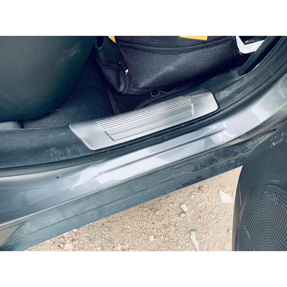 RUIQ Stainless Steel Interior Step Garnish for Nissan Kicks Designed for Nissan Kicks (P15 Model) - Silver,