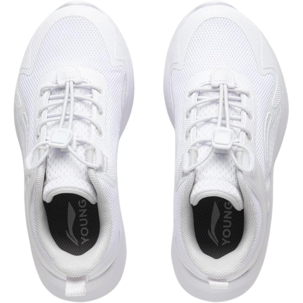Li Ning Kids Ling Yue 4 Soft Comfortable Non-Slip Wear-Resistant Low-Top Casual Shoes Kids Casual Shoes White YKNU026-3