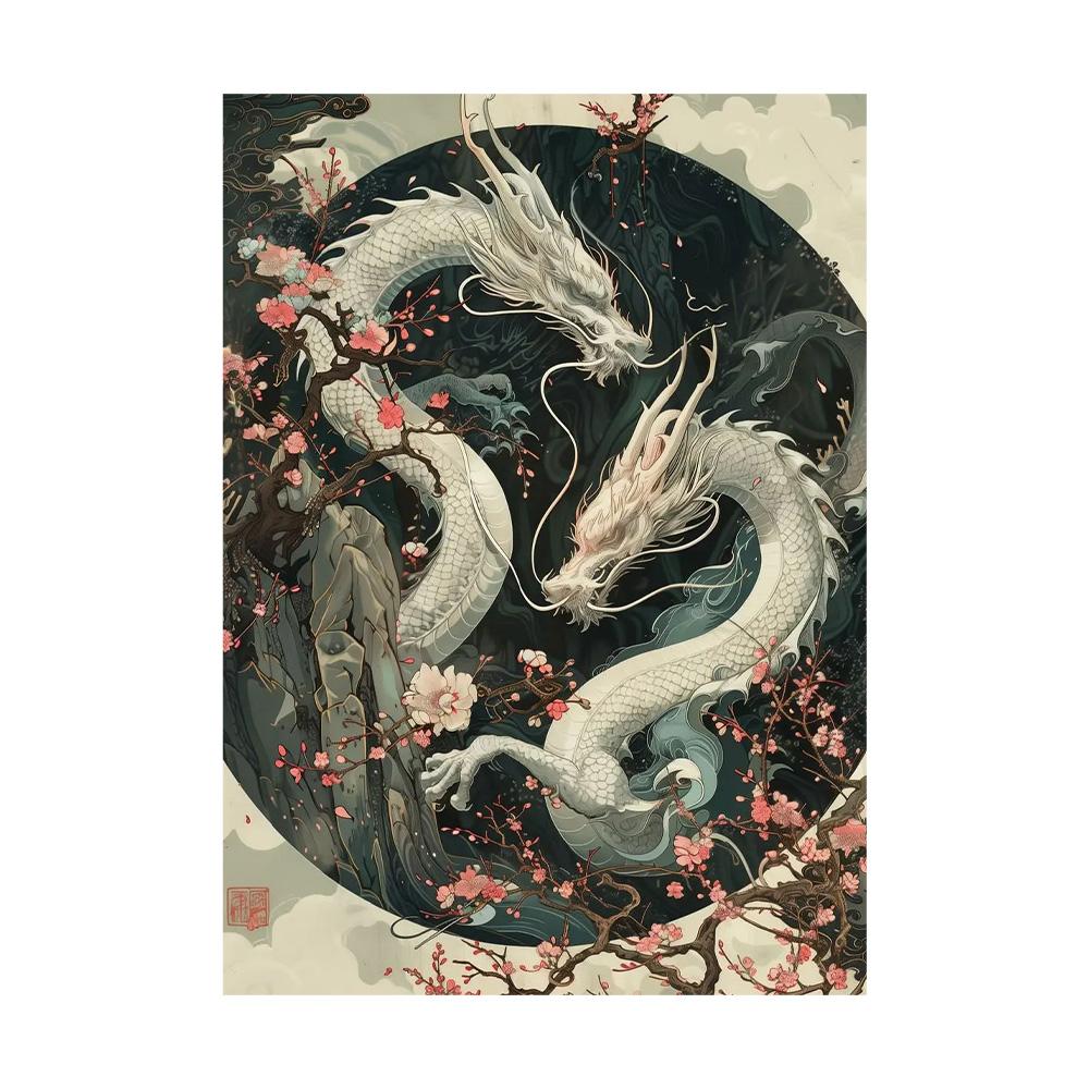 Japanese Landscape Samurai Geisha Bonsai Torii Gate Sakura Art Poster Canvas Painting Wall Prints Picture for Room Home Decor
