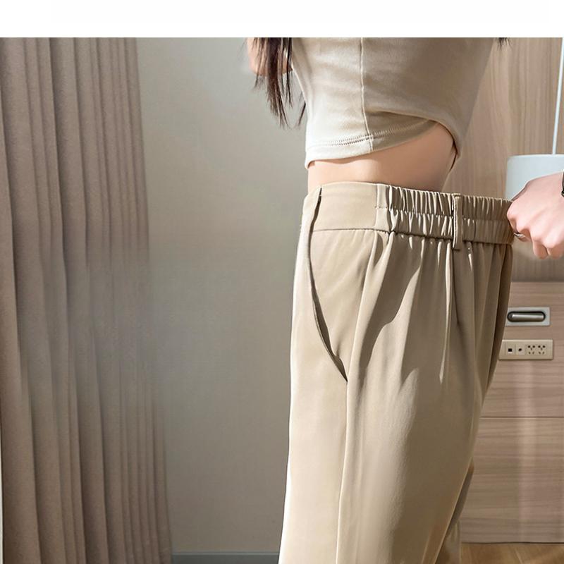 Suit Slit Flared Pants for Women Spring Autumn Summer New High Waist Slimming Draped Casual Pants