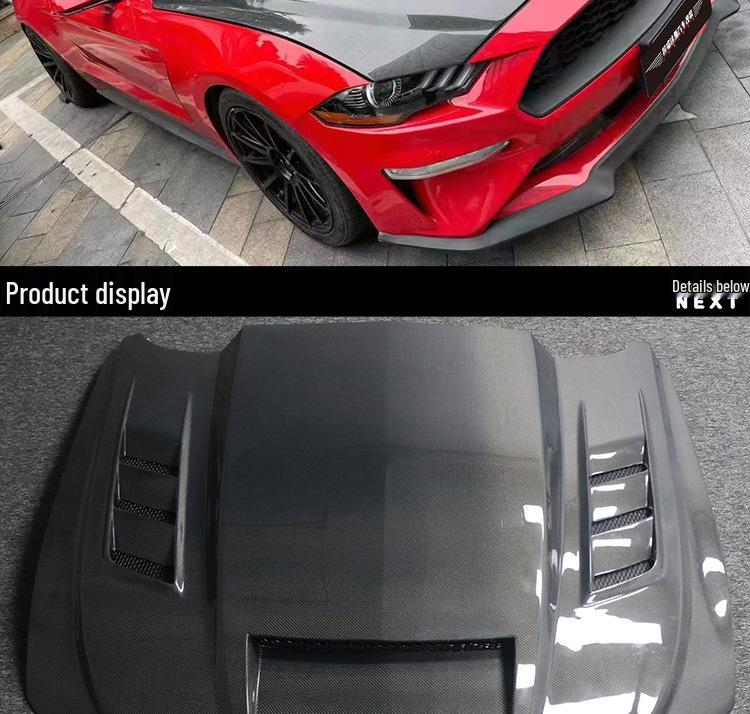 18-23 Ford Mustang TF Carbon Fiber Ventilated Hood for Engine Cooling