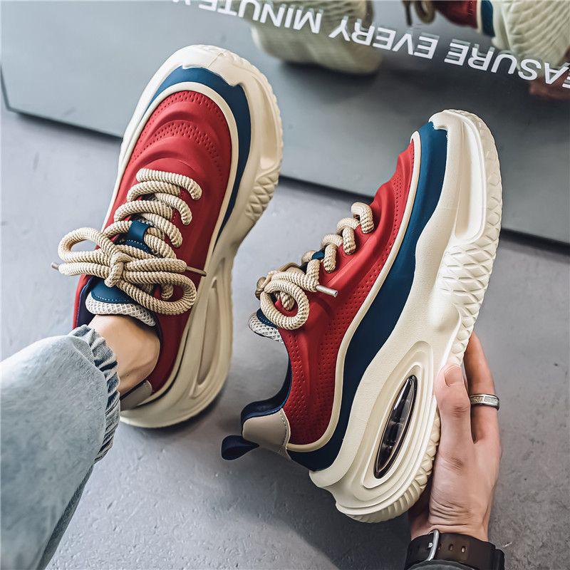 2025 Men's Trendy Breathable Casual Dad Shoes - Spring Thick-Soled Sports Style