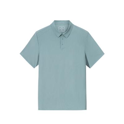 Polo de Manga Curta Confortável Respirável Cor Sólida Versátil Slim Fit Homens Polos Verde-Claro 952527112-2