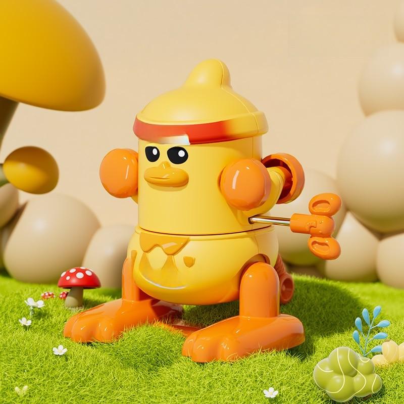 Kids Toy Mechanical Flip Duck With Linking Chain For Preschool Play And Learning