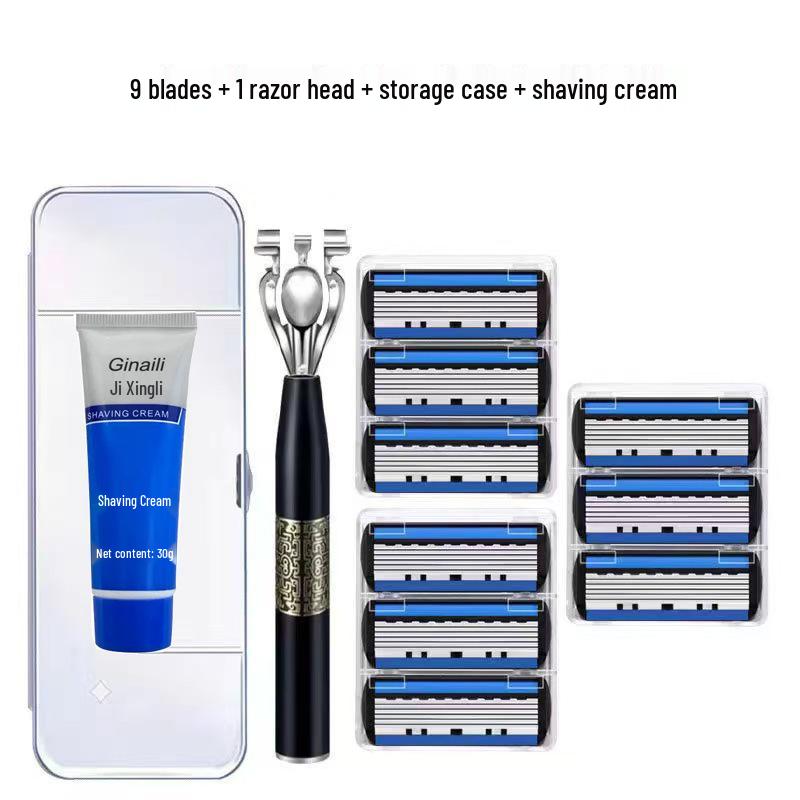 Six-Layer Men's Manual Razor - Chinese Style Blade Holder