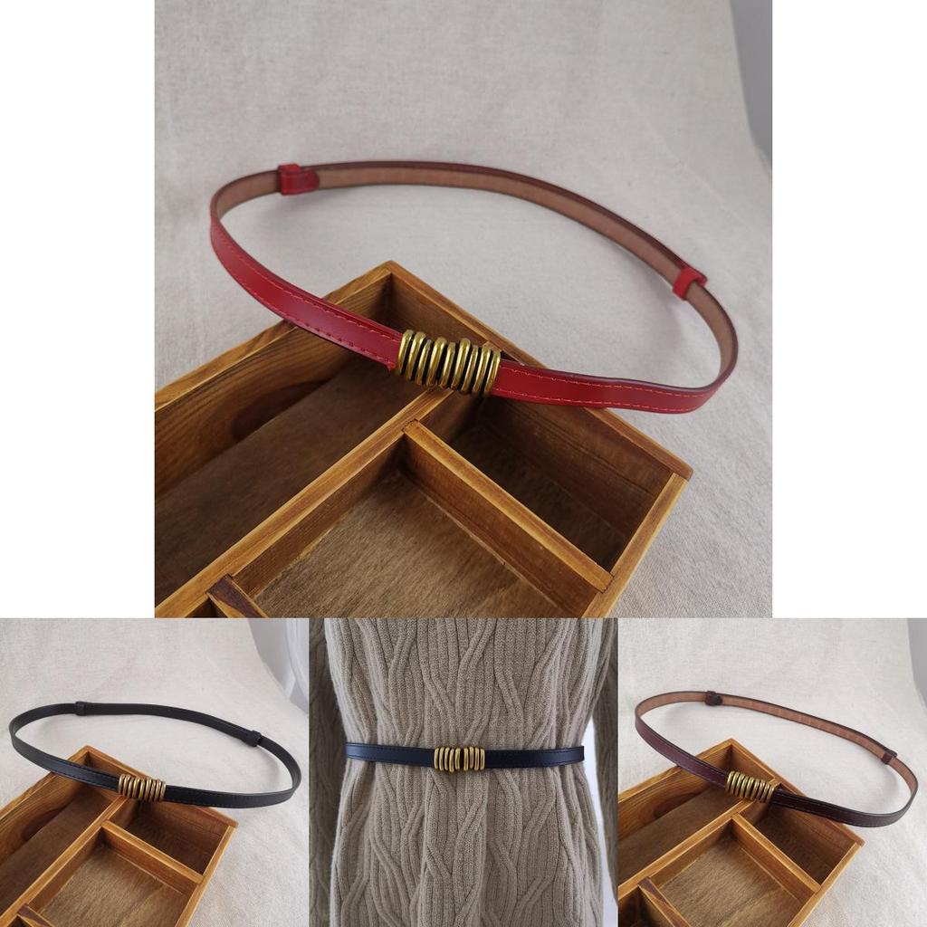 Leather Waist Belt For Women Summer Fashion Slim Genuine Leather With Gold Buckle For Dress And Casual Wear