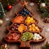 7 Grids Christmas Tree Cheese Serving Platter Wooden Snack Tray Charcuterie Board  Living Room