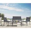 Salon de jardin CEBU - Structure Acier - 4 personnes - Gris