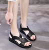 Fashion Cowhide Summer Sandals for Women Solid Color Leather Casual Flat Shoes Slip-on Lazy Shoes 3cm Heels Big Size 40 Beach Sandals