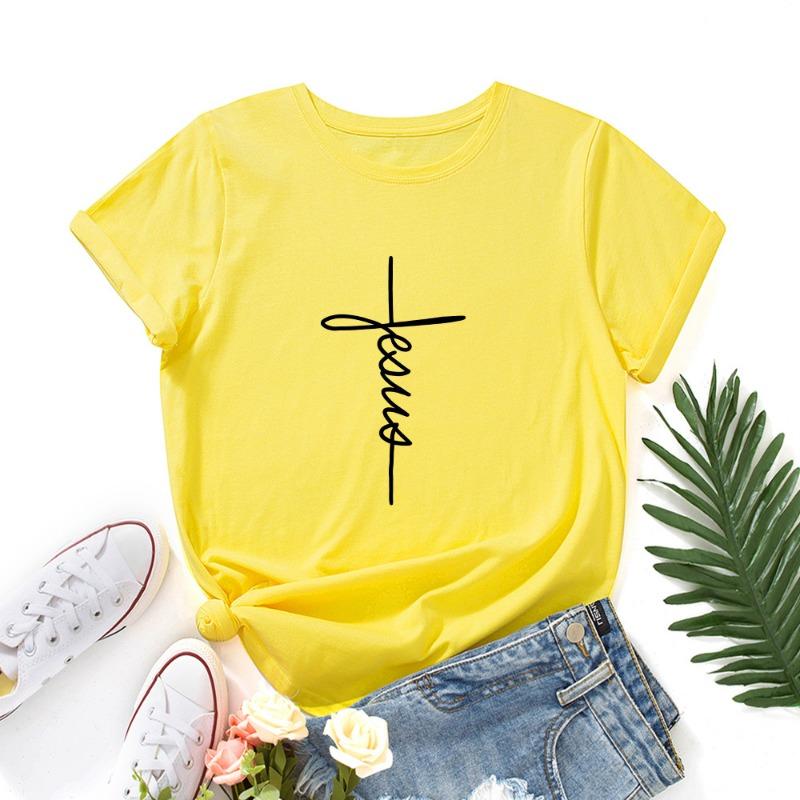 Cotton tees Summer Pure Cotton Women's Printed Loose Round Neck Short Sleeved T-Shirts Women’s