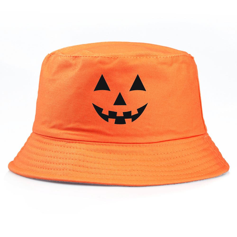 Halloween Pumpkin Printed Bucket Hat With Sun Protection For Summer And Autumn Wear