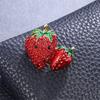 Strawberry Brooches For Women Lady Shining Rhinestone Fruits Party Office Brooch Pins Gifts Decoration