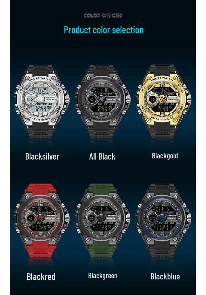 Sanda Men's Waterproof Tactical Sports Watch - Outdoor Multifunctional Military Style Student Wristwatch