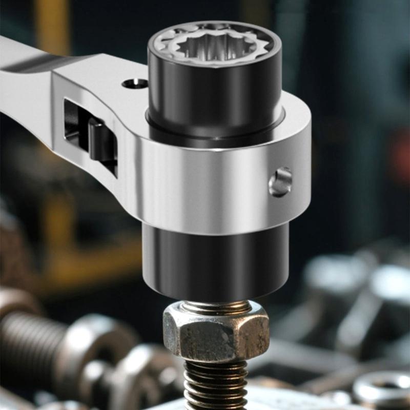 MultiSize Ratcheting Wrench Double Ended Design For Mechanics DIY Projects Corrosion Resistant Steel Construction