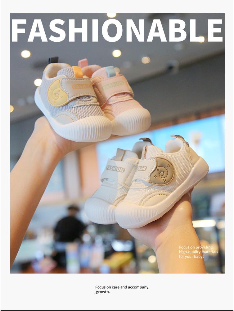 Ademend Mesh Zachte Zool Baby Eerste Stap Schoenen - Cartoon Design met Klittenband voor Lente en Herfst