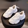 Women's Shoes Ins Shoes Spring 2025 New Sports Breathable Dad Shoes Casual Platform Leather Women's Shoes