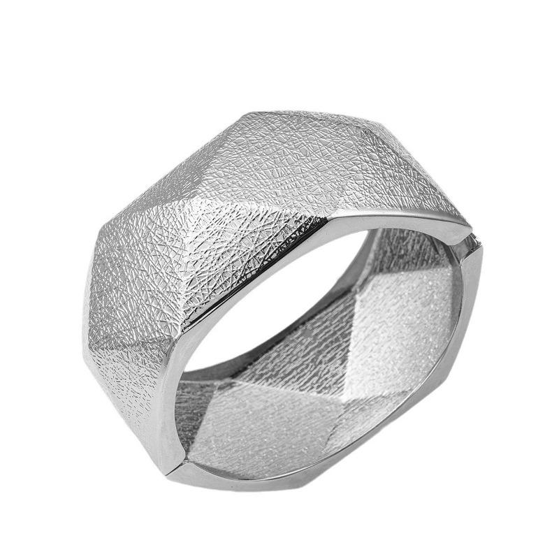 Alloy Open Bracelet Jewelry Geometric Surface Exaggerated Jewelry Women's Wide Surface Electroplating Bracelet