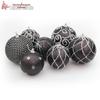 Schwarzes und Silbernes Schaumstoff-Weihnachtsbaumschmuck-Set - 8cm Bemalte Kugel & 10cm Klebedekorationen