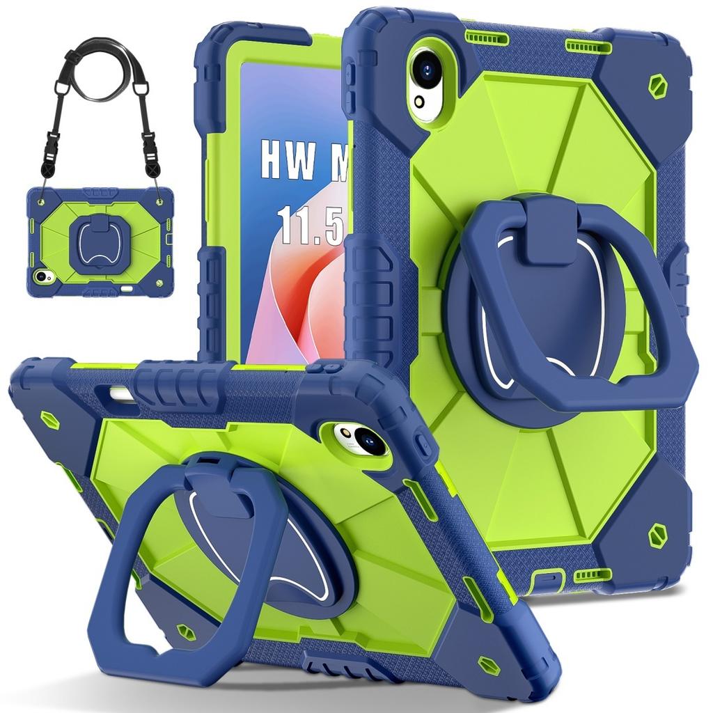 Para Huawei MatePad 11.5 S. Suporte de proteção resistente com rotação de 360° TPU+PC 3 em 1, capa anti-choque para tablets e PC
