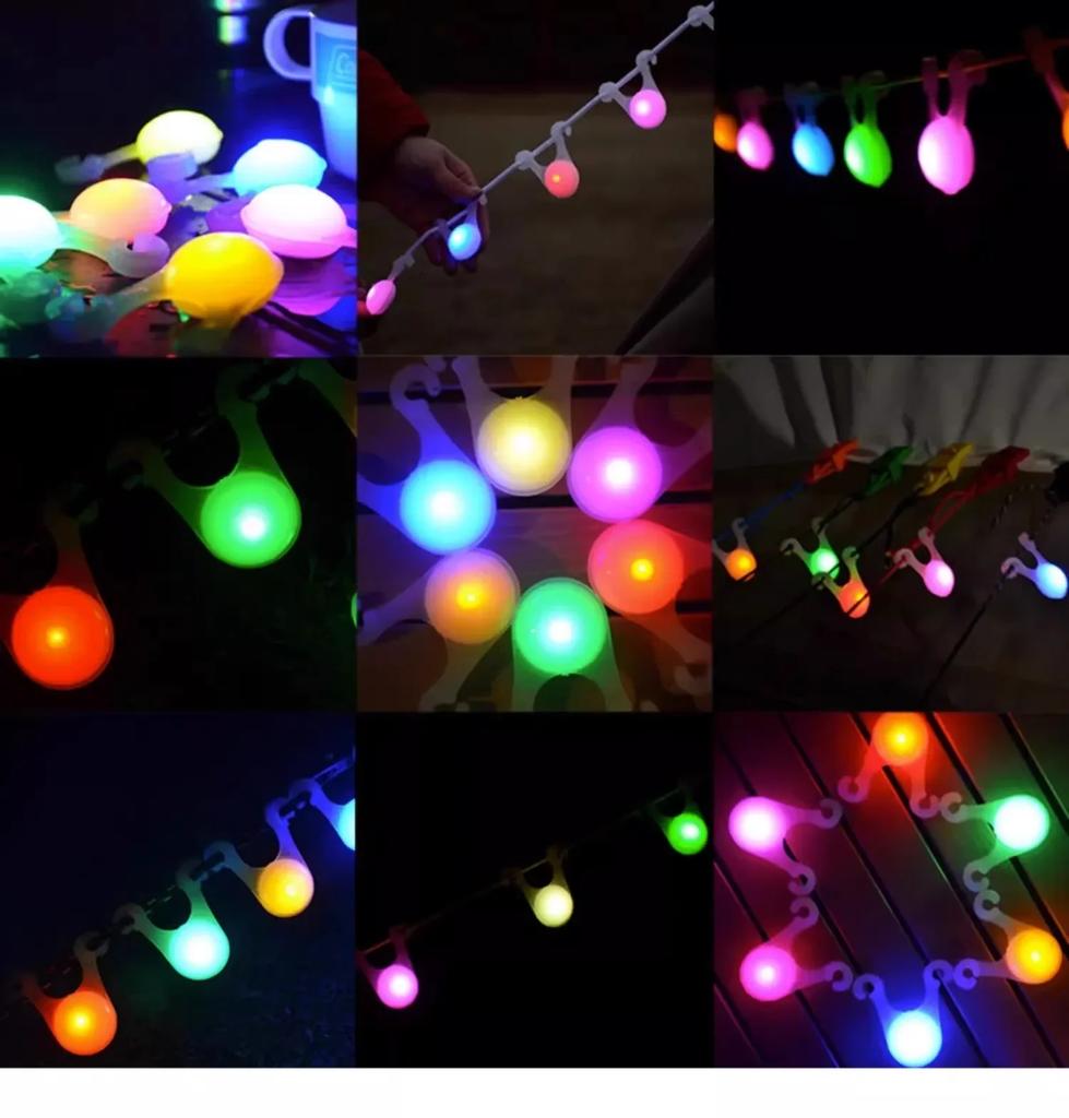 10pcs Tent String Rope Light Guard Hanging Lights Mini Flashlight LED Outdoor Camping Accessories Fishing Warning Safety Lamp