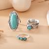 3 pezzi/set anello da donna set stile bohémien irregolare finto turchese decorazione fascia larga regalo gioielli