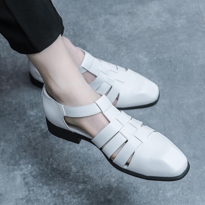 Large Size Summer New Sandals Fashion Men's Casual Shoes Trend Breathable Hollow Leather Sandals