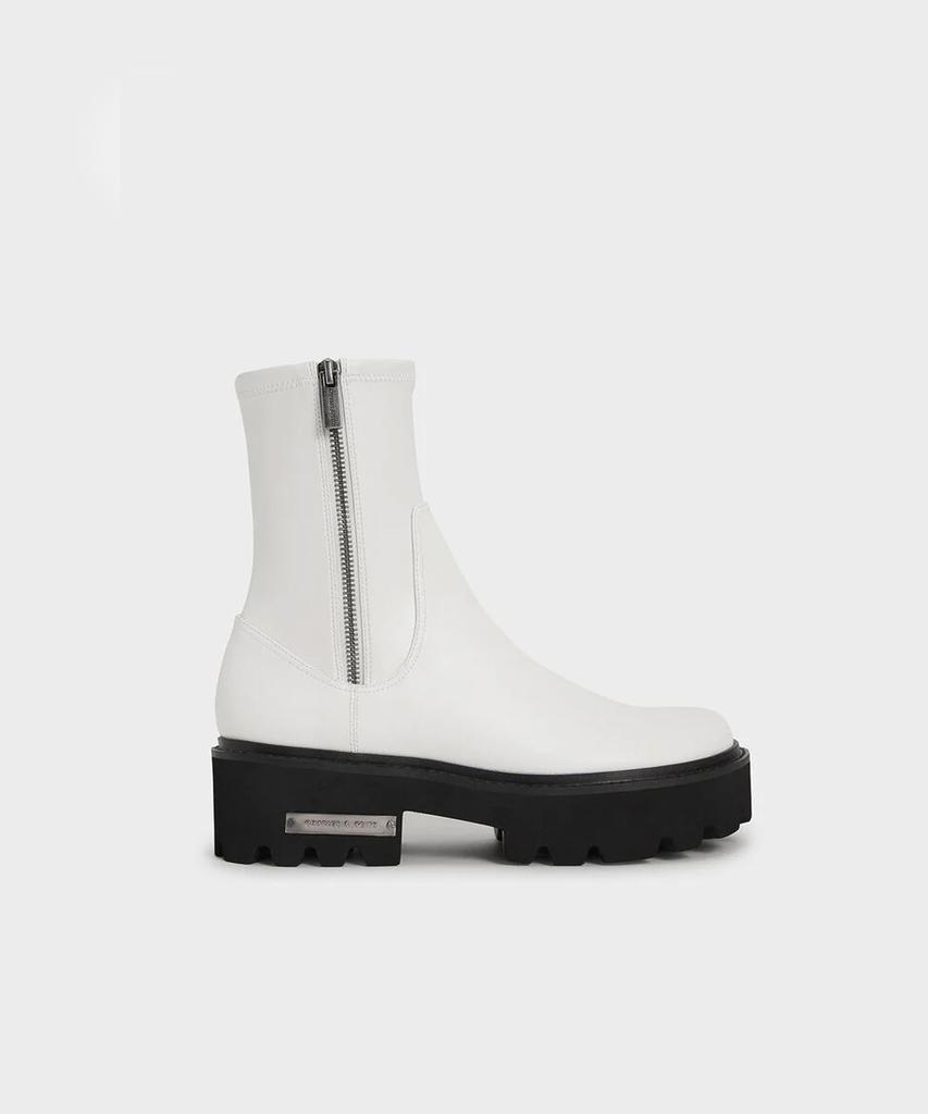 Charles & Keith Side Zipper Ankle Boots 2 Colors Ck1-90580141