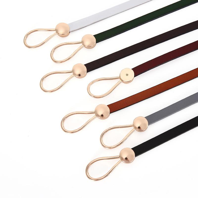Leather Waist Belt For Dress With Steel Buckle And Vintage Style For Women