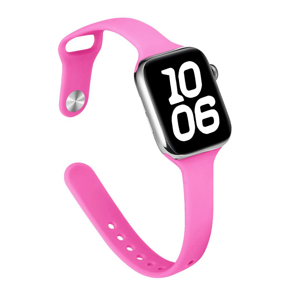 Slim Waist Silicone Watch Strap for Apple Watch Series 1-12, Ultra 1-3, SE3