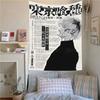 Japanische beliebte Anime Schwarz Weiß Gedruckte Wandteppich Tokyo Ghoul Kaneki Ken Wandbehang Schlafzimmer Ästhetisches Hintergrundtuch