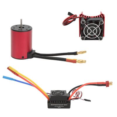S3650 3900KV Waterproof Brushless Motor 60A Brushless ESC T Plug Male Motor Cooling Fan Set for 1/10 RC Car Upgrade Part