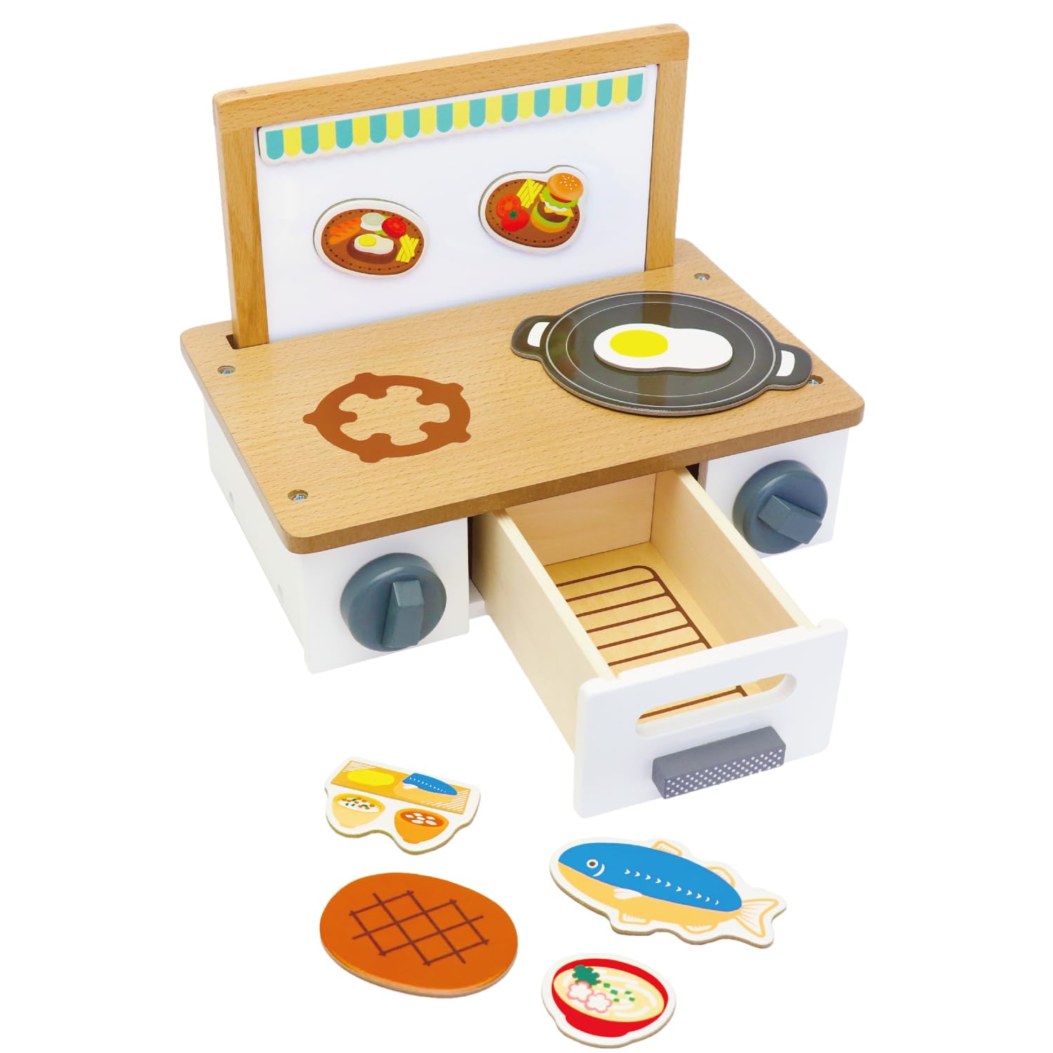 Woodypuddy First Pretend Play Compact Kitchen Magnetic Wooden Toy Educational Toy Pretend Play Woodypuddy