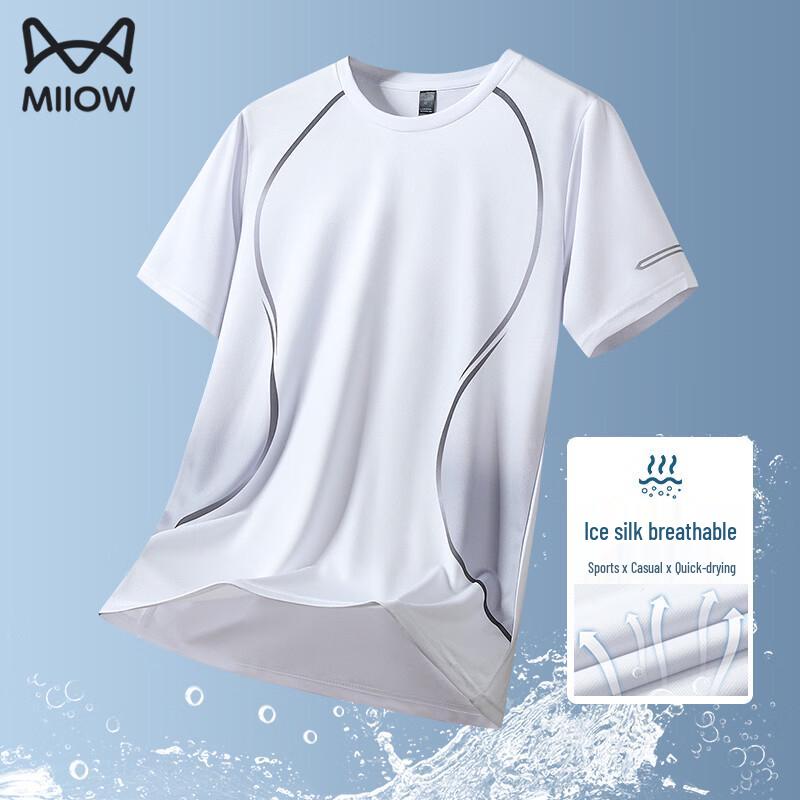 MiiOW Men s Ice Silk Quick-Dry Sports T-Shirt M