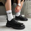 Fashion Black Thick Soled Men's Shoes Classic and Versatile Design Styles Fashionable Outdoor Street Daily Youth Adult Shoes Party
