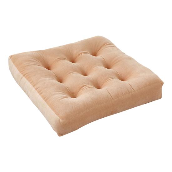 Square Seat Cushion 16x16 Inches Solid Color Stuffed Chair Pad Velvet Thick Seat Cushion for Dining Chair Floor Home Office