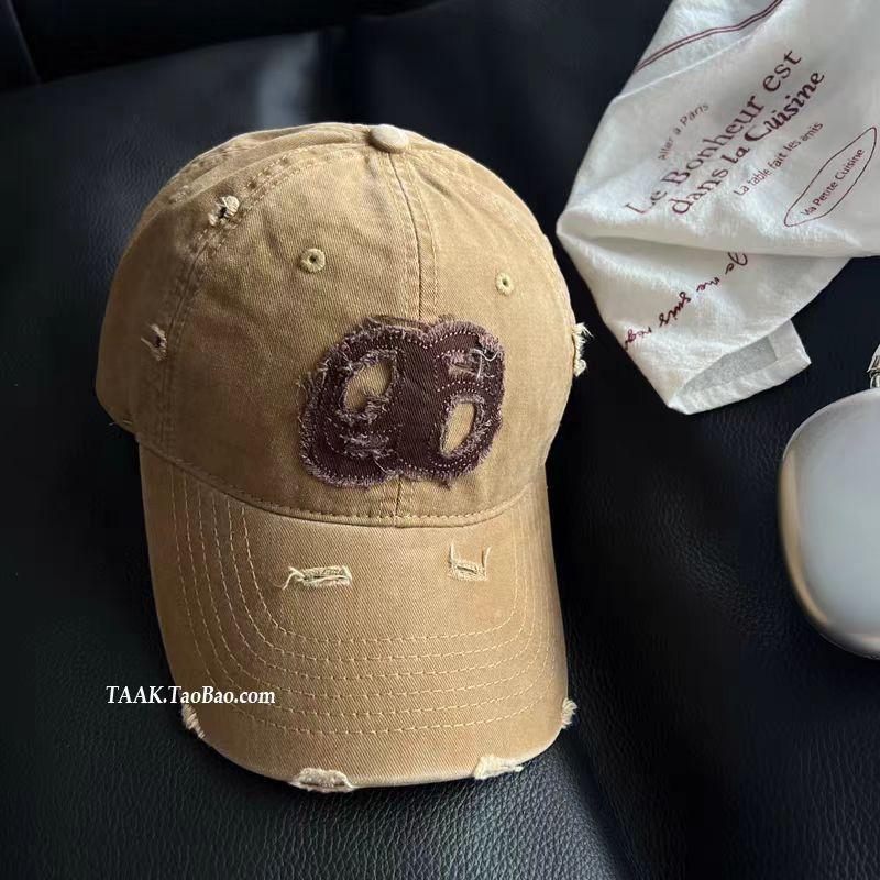 Fashion Hat Korean trendy brand ripped cap children American retro street deepening big head circumference showing face small baseball cap