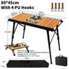 Outdoor IGT Table Adjustable Height Folding Roll Table Gas Stove Barbecue Grill Kit BBQ Picnic Table Camping Equipment