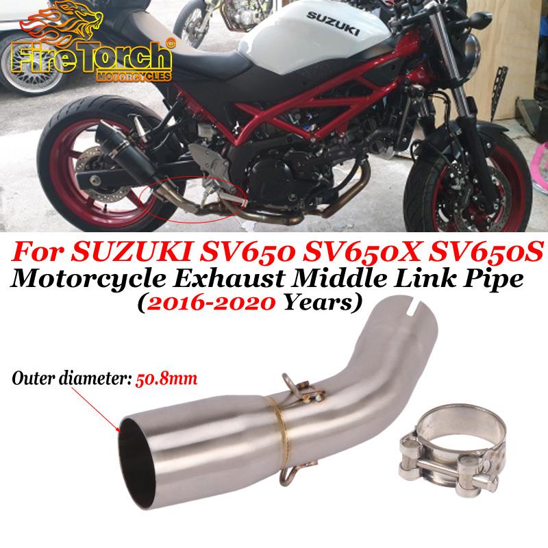 Slip-On Motorcycle Escape Exhaust For SUZUKI SV650 SV650X SV650S SV 650 2016 2017 2018 2019 2020 51mm Interface Middle Link Pipe
