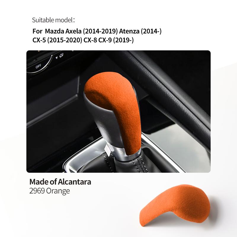 For MAZDA Atenza Axela CX4 CX5 2014-2020 CX3 CX8 2019-2024 Made of Alcantara Car Gear Shift Knob Cover Trim Interior Accessories