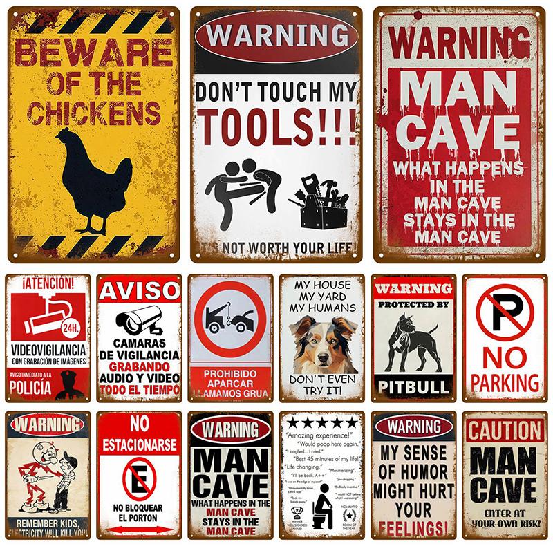 Retro Tin Sign Vintage Metal Signs Plates Posters House Interior Bathroom Wall Art Mural Aesthetic Room Home Decor Decorations