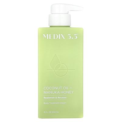Body Treatment Cream, Coconut Oil + Manuka Honey, 15 Fl Oz (444 Ml)